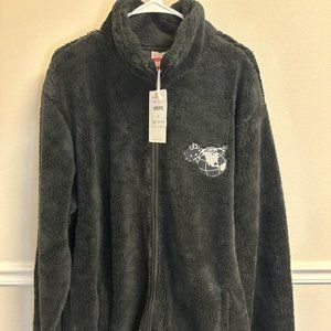 Staple Pigeon x Hello Kitty Full Zip Sherpa Fleece Black Jacket Mens 2XL NWT!